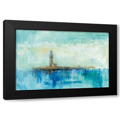 Lighthouse Morning Black Modern Wood Framed Art Print by Vassileva, Silvia