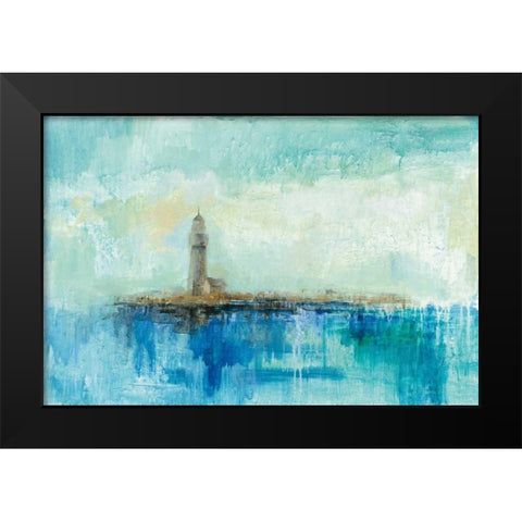 Lighthouse Morning Black Modern Wood Framed Art Print by Vassileva, Silvia