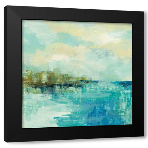 Cliff Side Town Crop Black Modern Wood Framed Art Print by Vassileva, Silvia