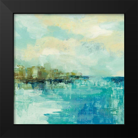 Cliff Side Town Crop Black Modern Wood Framed Art Print by Vassileva, Silvia