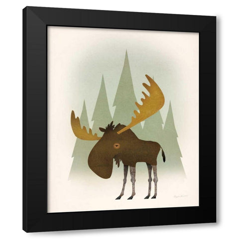 Forest Moose Black Modern Wood Framed Art Print by Fowler, Ryan