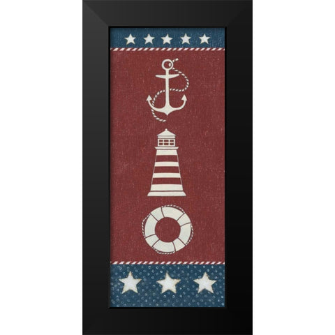 Coastal Americana Panel I Black Modern Wood Framed Art Print by Brown, David Carter