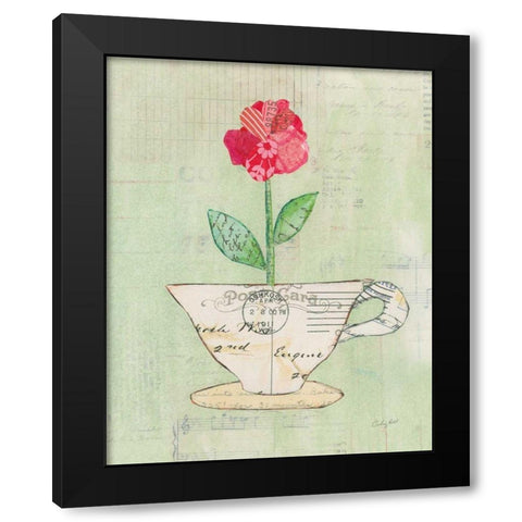 Teacup Floral I on Print Black Modern Wood Framed Art Print by Prahl, Courtney