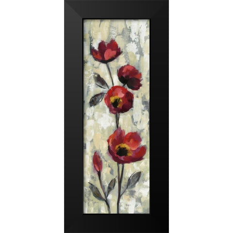 Simple Red Floral I Black Modern Wood Framed Art Print by Vassileva, Silvia
