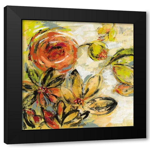Floral Joy Black Modern Wood Framed Art Print with Double Matting by Vassileva, Silvia