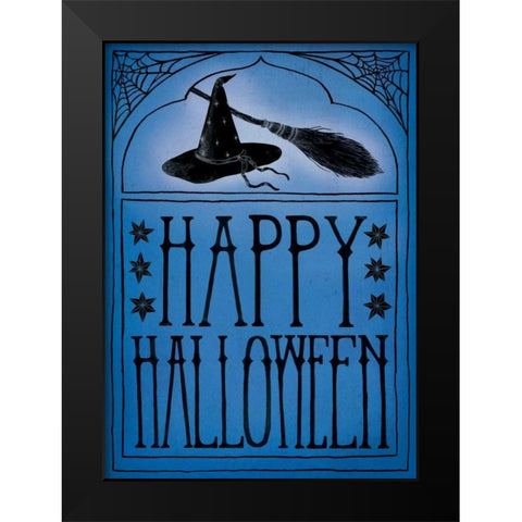 Vintage Halloween Happy Halloween Black Modern Wood Framed Art Print by Miller, Sara Zieve