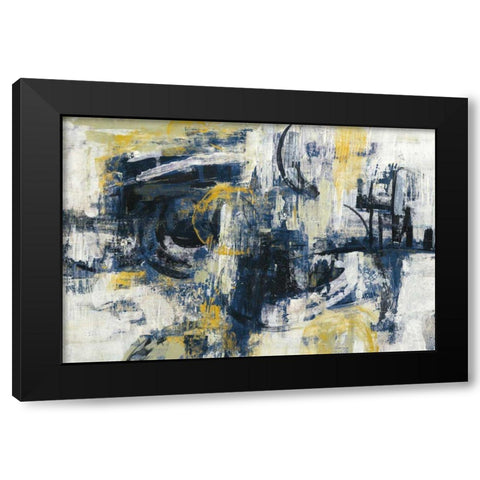 Graffiti Wall III Indigo Crop Black Modern Wood Framed Art Print by Vassileva, Silvia