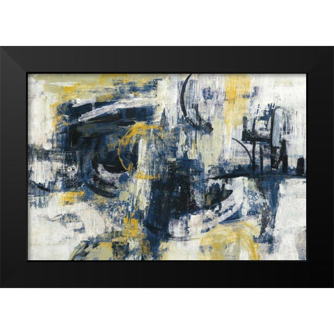 Graffiti Wall III Indigo Crop Black Modern Wood Framed Art Print by Vassileva, Silvia