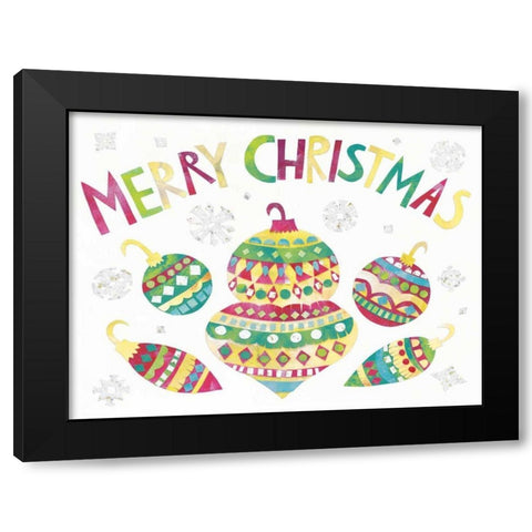Winter Holiday III on White Bright Black Modern Wood Framed Art Print with Double Matting by Wild Apple Portfolio