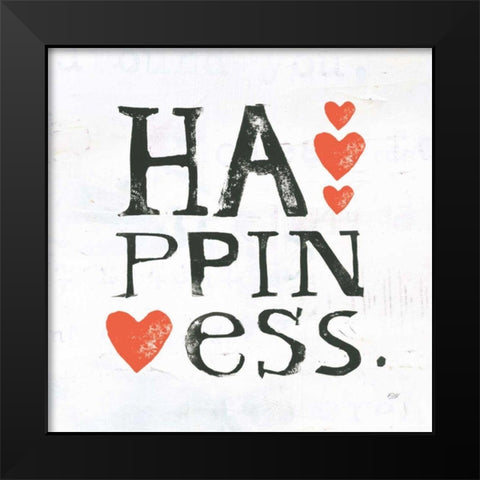 Happiness Black Modern Wood Framed Art Print by Day, Kellie