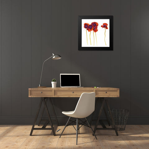 Splash Garden II on White Black Modern Wood Framed Art Print by Novak, Shirley