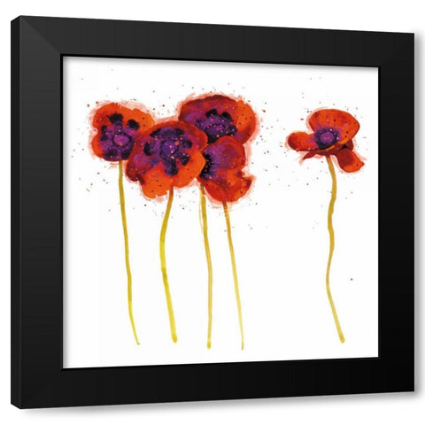 Splash Garden II on White Black Modern Wood Framed Art Print with Double Matting by Novak, Shirley