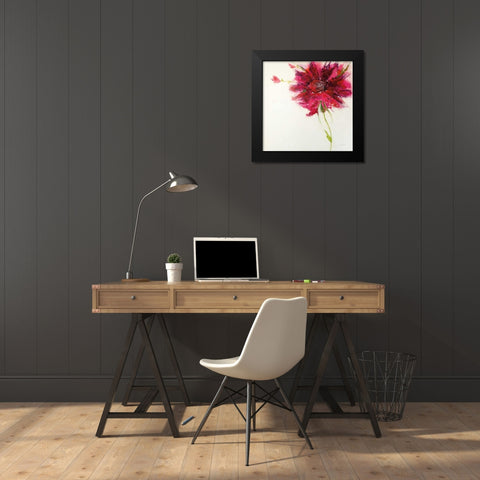 Pink Daisy on White Black Modern Wood Framed Art Print by Griggs, Jan