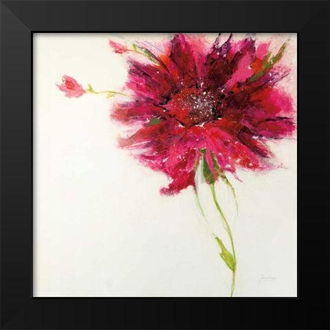 Pink Daisy on White Black Modern Wood Framed Art Print by Griggs, Jan