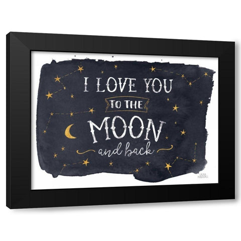 Celestial Love I Black Modern Wood Framed Art Print with Double Matting by Marshall, Laura