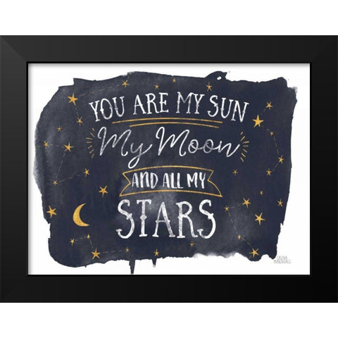 Celestial Love IV Black Modern Wood Framed Art Print by Marshall, Laura
