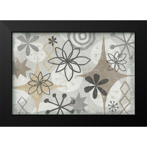 Mid Century Mystique Archroma Black Modern Wood Framed Art Print by Mullan, Michael