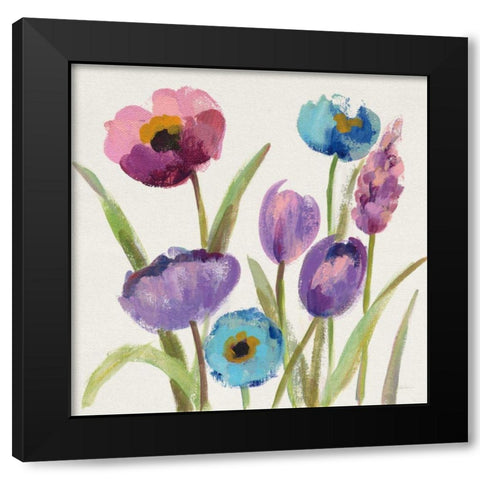 Wild Garden II Black Modern Wood Framed Art Print by Vassileva, Silvia