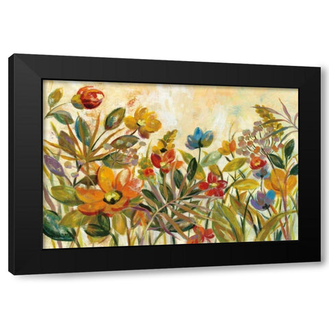 Rain Forest Floral Black Modern Wood Framed Art Print with Double Matting by Vassileva, Silvia