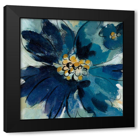Inky Floral III Black Modern Wood Framed Art Print with Double Matting by Vassileva, Silvia