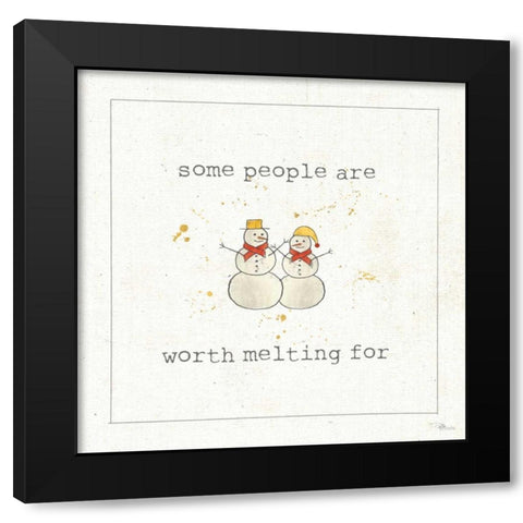 Christmas Cuties IV Black Modern Wood Framed Art Print with Double Matting by Pela Studio
