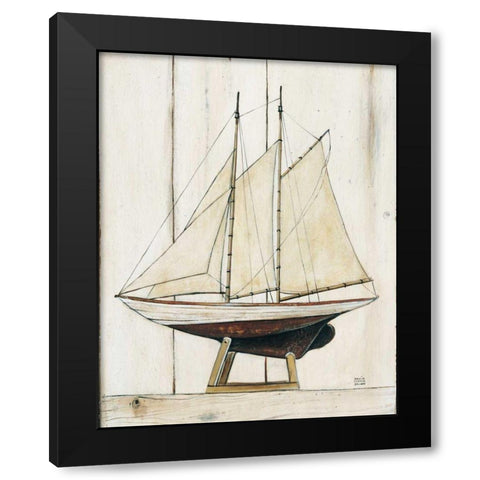 Schooner I Black Modern Wood Framed Art Print by Brown, David Carter