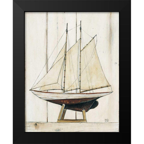 Schooner I Black Modern Wood Framed Art Print by Brown, David Carter
