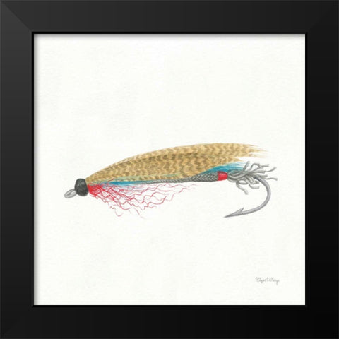 Gone Fishin III Black Modern Wood Framed Art Print by DeNeige, Elyse