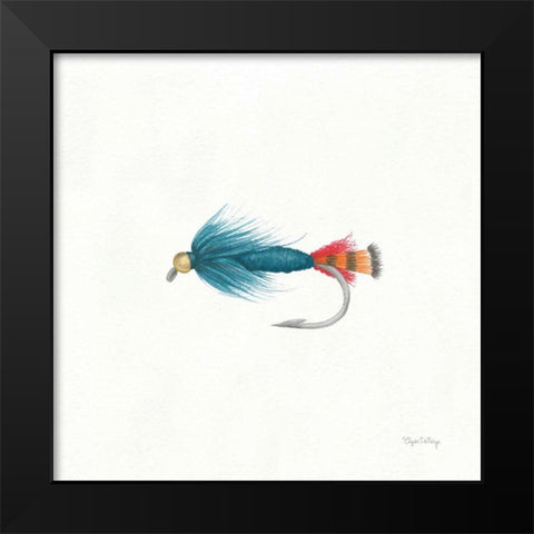 Gone Fishin IX Black Modern Wood Framed Art Print by DeNeige, Elyse