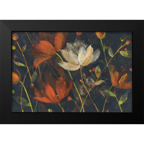 Moonlight Garden I Spice Black Modern Wood Framed Art Print by Hristova, Albena