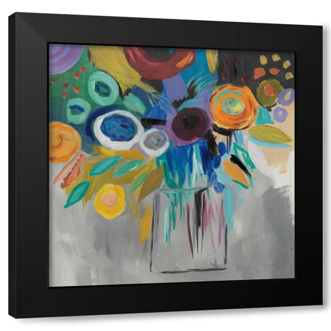 Burst of Magic Black Modern Wood Framed Art Print by Zaman, Farida