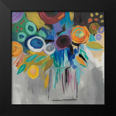 Burst of Magic Black Modern Wood Framed Art Print by Zaman, Farida