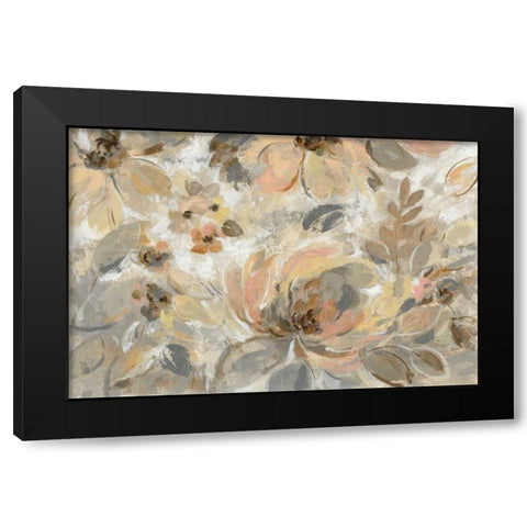 Ivory Floral Black Modern Wood Framed Art Print by Vassileva, Silvia