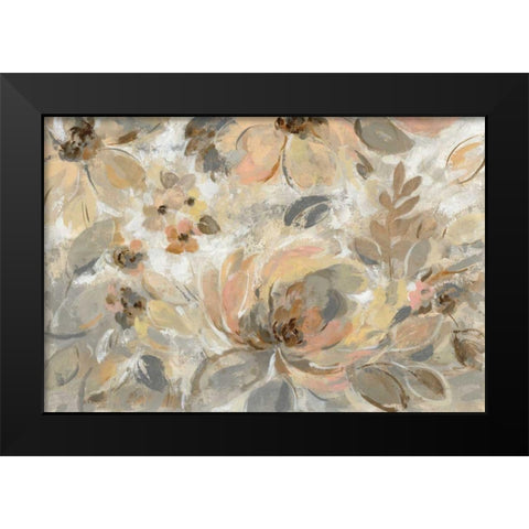 Ivory Floral Black Modern Wood Framed Art Print by Vassileva, Silvia