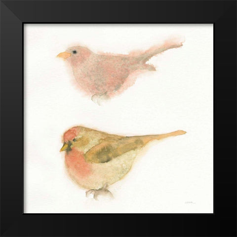 Watercolor Birds II Sq Black Modern Wood Framed Art Print by Novak, Shirley