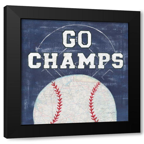On the Field III Go Champs Black Modern Wood Framed Art Print with Double Matting by Prahl, Courtney