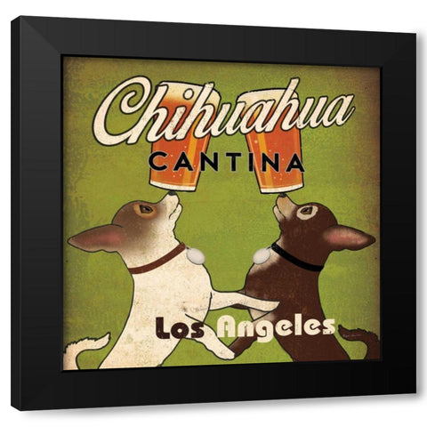 Double Chihuahua Crop Los Angeles Black Modern Wood Framed Art Print with Double Matting by Fowler, Ryan