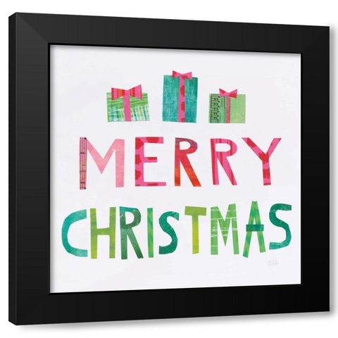 Christmas Collage III Black Modern Wood Framed Art Print by Averinos, Melissa