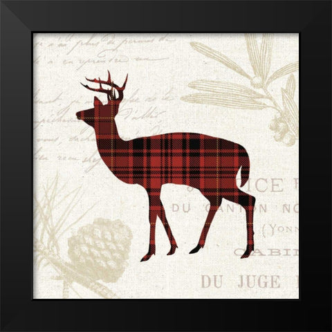 Plaid Lodge II Black Modern Wood Framed Art Print by Wild Apple Portfolio