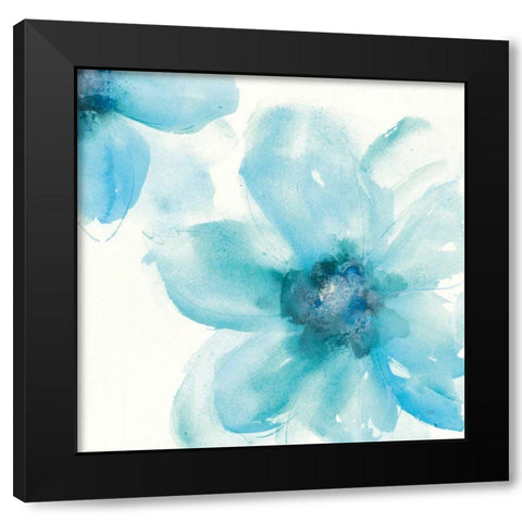 Teal Cosmos I Black Modern Wood Framed Art Print by Paschke, Chris