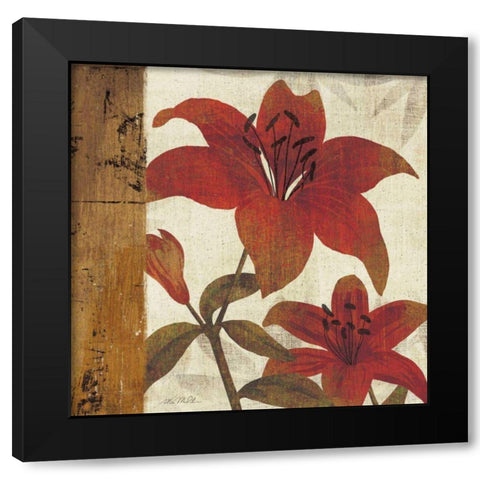 Floral Harmony II Black Modern Wood Framed Art Print with Double Matting by Mullan, Michael
