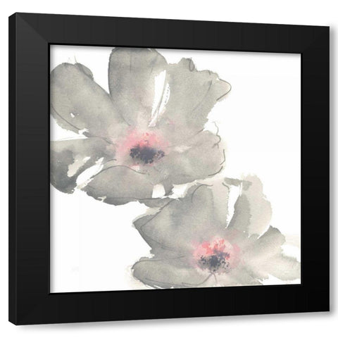 Gray Blush Cosmos I on White Black Modern Wood Framed Art Print by Paschke, Chris