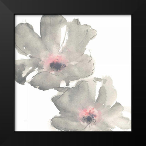 Gray Blush Cosmos I on White Black Modern Wood Framed Art Print by Paschke, Chris