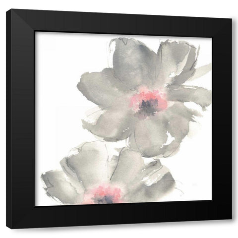 Gray Blush Cosmos II on White Black Modern Wood Framed Art Print by Paschke, Chris