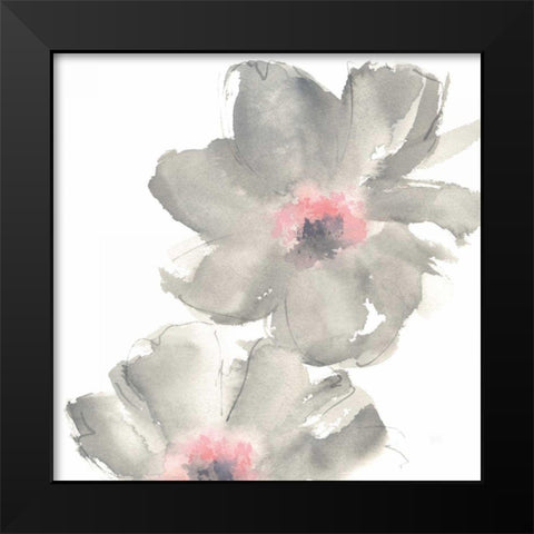 Gray Blush Cosmos II on White Black Modern Wood Framed Art Print by Paschke, Chris