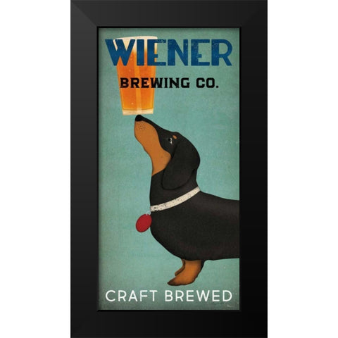 Wiener Brewing Co Black Modern Wood Framed Art Print by Fowler, Ryan