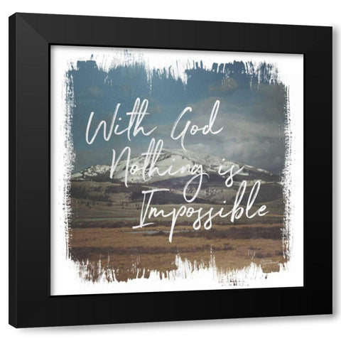 Wild Wishes I With God Black Modern Wood Framed Art Print with Double Matting by Marshall, Laura