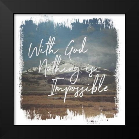 Wild Wishes I With God Black Modern Wood Framed Art Print by Marshall, Laura