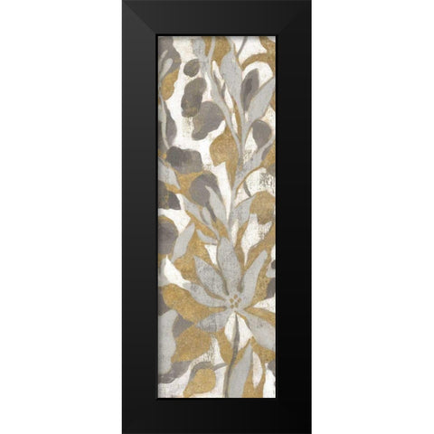 Painted Tropical Screen I Gray Gold Crop Black Modern Wood Framed Art Print by Vassileva, Silvia