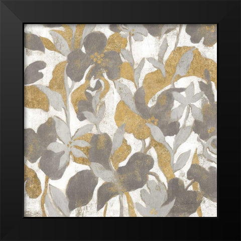 Painted Tropical Screen II Gray Gold Crop Black Modern Wood Framed Art Print by Vassileva, Silvia